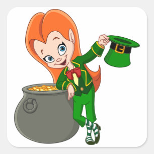 Leprechaun Girl Stickers