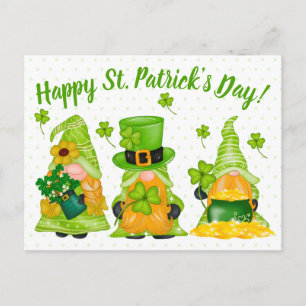 Leprechaun Gnome Dots Happy St. Patrick's Day Post Postcard