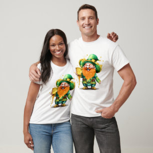 Leprechaun gnome lucky gold funny Patrick's day T-Shirt