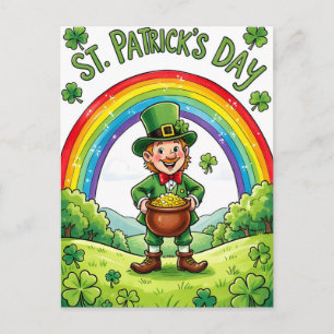 Leprechaun Gnome St. Patrick's Day Shamrock Postcard