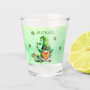 Leprechaun - Gnome With Pot Of Gold Personalised Shot Glass