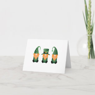 Leprechaun Gnomes Four Leaf Clover Card