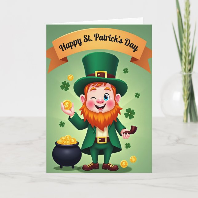 Leprechaun Gold Coins Scene Card (Front)