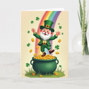 Leprechaun Gold Retro Vector Art Card