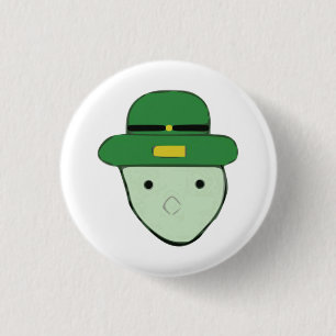 Leprechaun Green Coloured Sketch Meme 3 Cm Round Badge