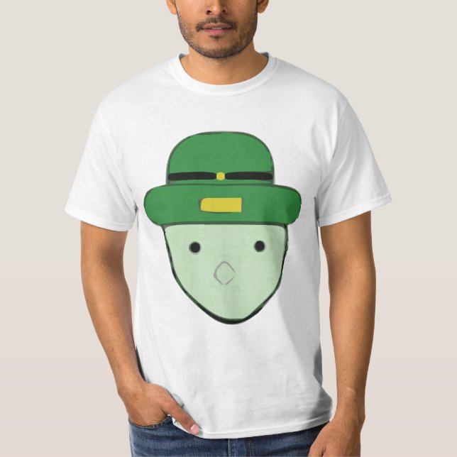 Leprechaun Green Coloured Sketch Meme T-Shirt (Front)