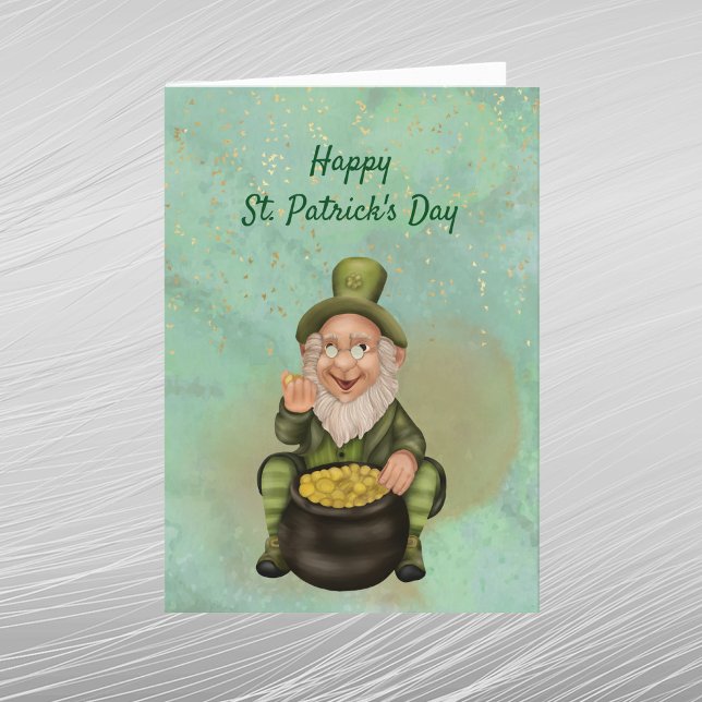 Leprechaun Green Pot of Gold St Patricks Day Holiday Postcard (Creator Uploaded)