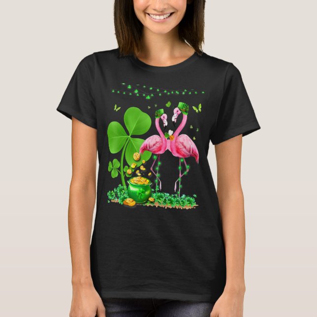 Leprechaun Hat Flamingo Shamrock St Patricks Day B T-Shirt (Front)