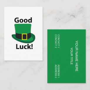 Leprechaun Hat Good Luck St Patricks Day Business Card