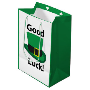 Leprechaun Hat Good Luck St Patricks Day Medium Gift Bag