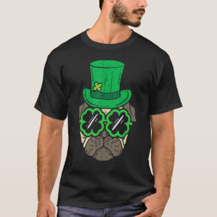 Leprechaun Hat Pug Shamrock Glasses St Patricks Da T-Shirt