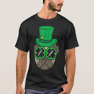 Leprechaun Hat Pug Shamrock Glasses St Patricks Da T-Shirt