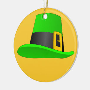 Leprechaun Hat With Buckle Ceramic Ornament