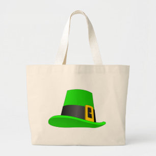 Leprechaun Hat With Buckle Large Tote Bag