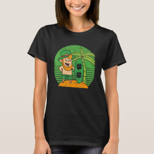 Leprechaun Hawaiian Surfing St Patricks Day Hawaii T-Shirt