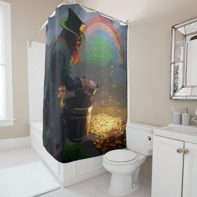 Leprechaun Hideaway Shower Curtain (In Situ)