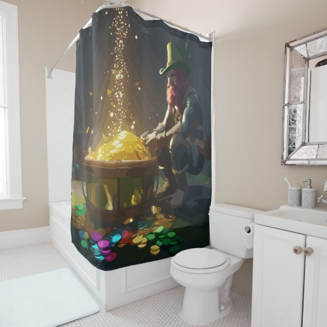 Leprechaun Hideaway Shower Curtain (In Situ)