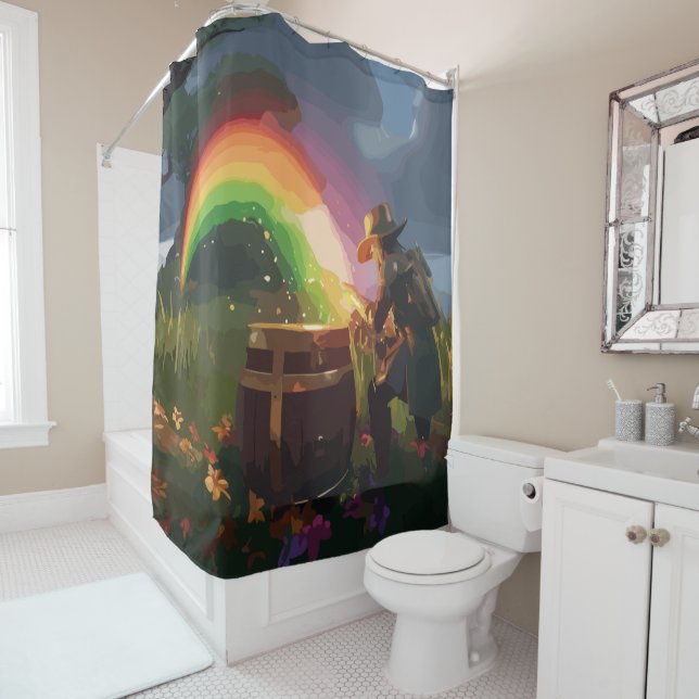 Leprechaun Hideaway Shower Curtain (In Situ)