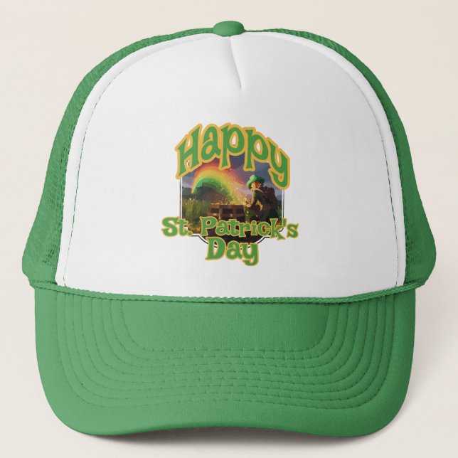 Leprechaun Hideaway Trucker Hat (Front)