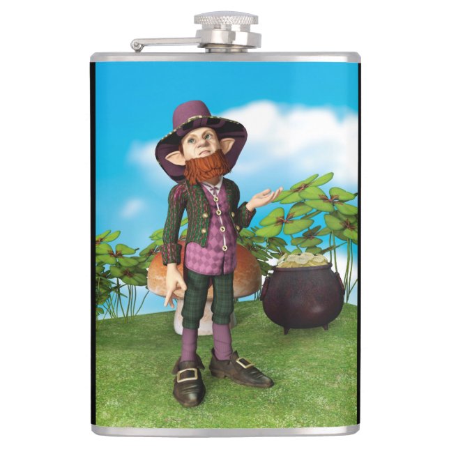 Leprechaun Hip Flask (Front)