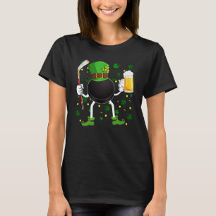 Leprechaun Hockey Puck Stick & Glass Of Beer St Pa T-Shirt