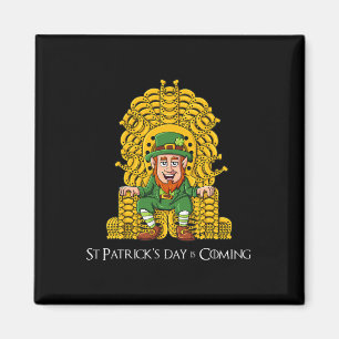 Leprechaun Horse Shoe Throne St Patricks Day Boys Magnet