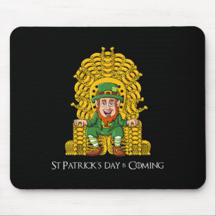 Leprechaun Horse Shoe Throne St Patricks Day Boys  Mouse Pad