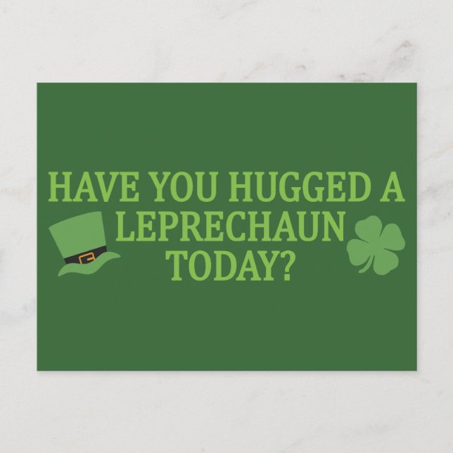 Leprechaun Hug custom postcard (Front)