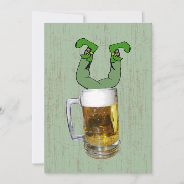 Leprechaun in Beer Party Invitation (Front)