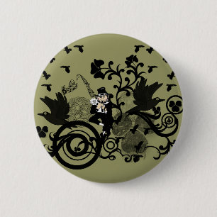 Leprechaun in Black 6 Cm Round Badge