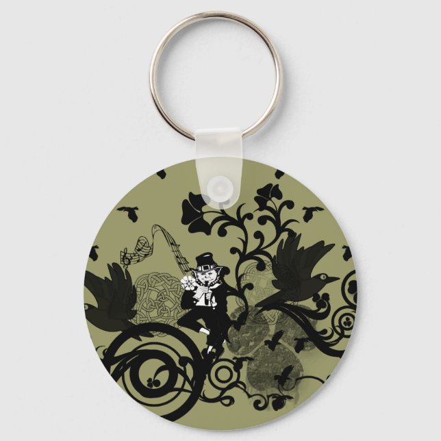 Leprechaun in Black Key Ring (Front)