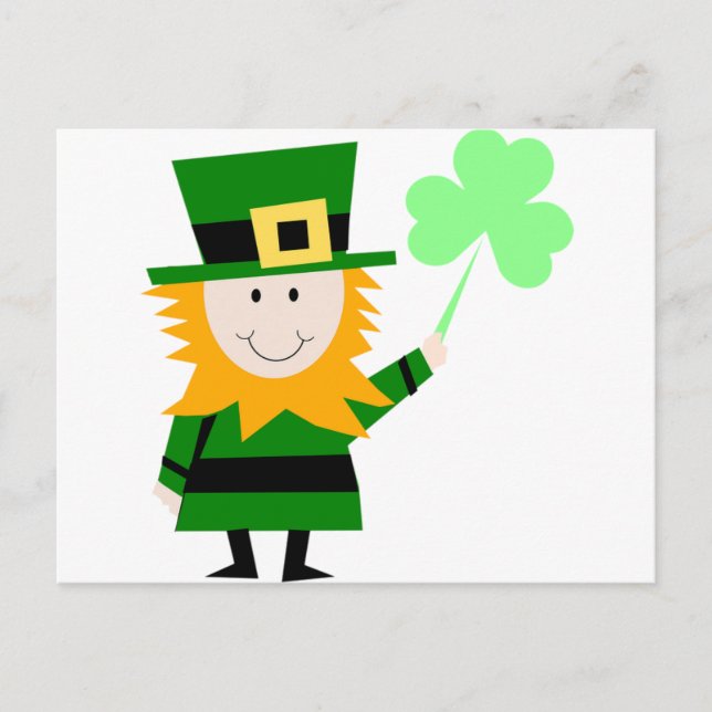 Leprechaun Irish Folklore Fairy Elf Art Cute Fun Postcard (Front)