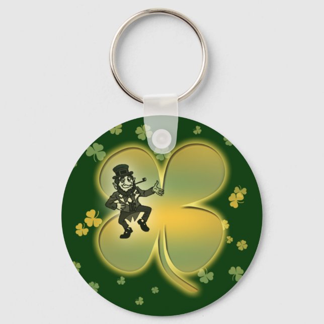 Leprechaun irish luck shamrocks keychains (Front)