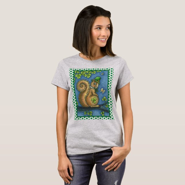 LEPRECHAUN IRISH SQUIRREL, ST. PATRICK'S DAY Lucky T-Shirt (Front Full)