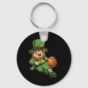 Leprechaun Kids Bysketbyll St Patricks Day Lucky B Key Ring
