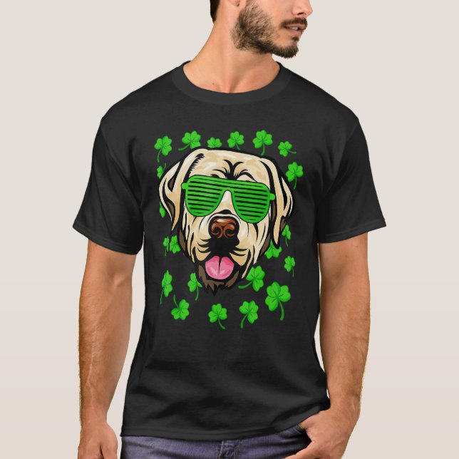 Leprechaun Labrador St Patrick's Day Dog Shamrock T-Shirt (Front)