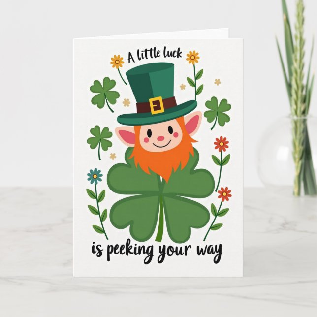 Leprechaun Luck Faux Gold Foil Card (Front)