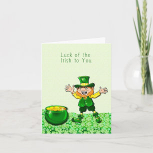 Leprechaun Luck of the Irish card