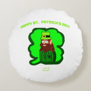 Leprechaun Magic Round Throw Pillow