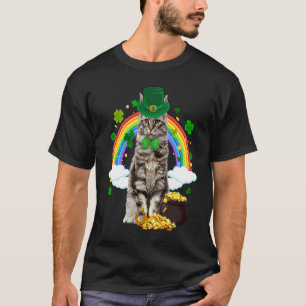 Leprechaun Maine Coon Cat Shamrock C St. Patrick's T-Shirt