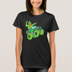Leprechaun Monster Truck Shamrock Happy St Patrick T-Shirt