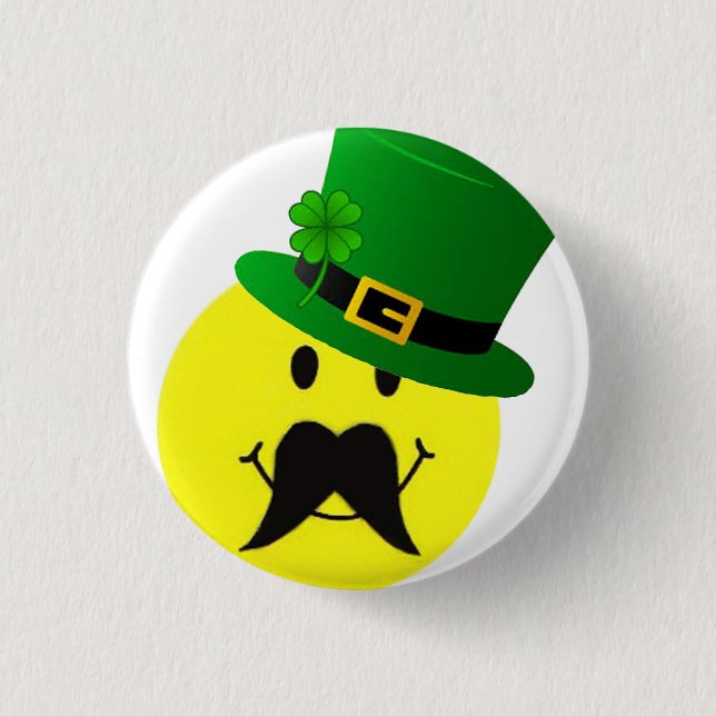 Leprechaun Moustache Button (Front)