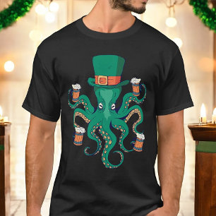 Leprechaun Octopus Cool St. Patrick's Day T-Shirt
