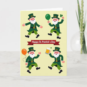 Leprechaun Pattern St Patricks Day Card