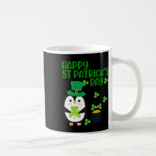 Leprechaun Penguin Pot Of Gold Shamrock Cute St Pa Coffee Mug