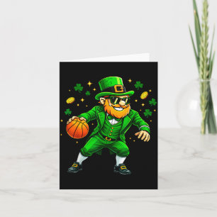 Leprechaun play basketball funny st patrick's day card