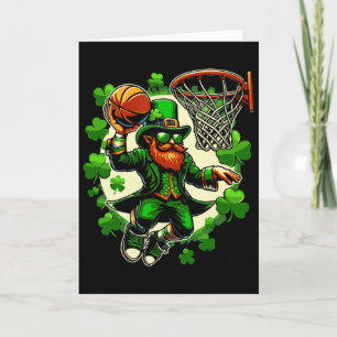 Leprechaun Player Sketll St Patricks Day Gift Men Card
