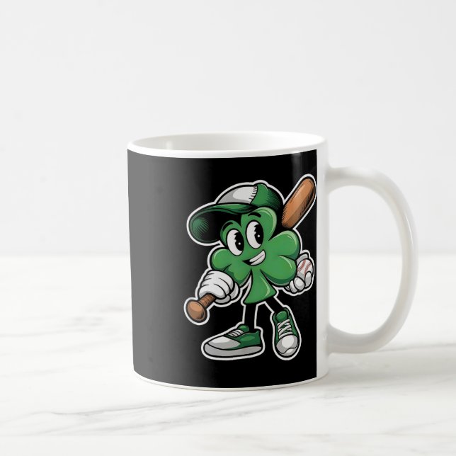 Leprechaun Playing Baseball St Patricks Day Saint  Coffee Mug (Right)