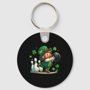 Leprechaun Playing Bowling St Patrick's Day Shamro Key Ring