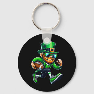 Leprechaun Playing Footll St Patricks Day Sport Me Key Ring